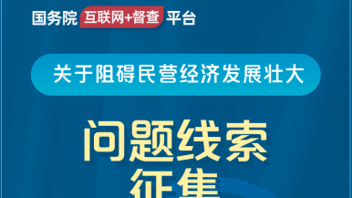 男女操BB快播国务院“互联网+督查”平台公开征集阻碍民营经济发展壮大问题线索